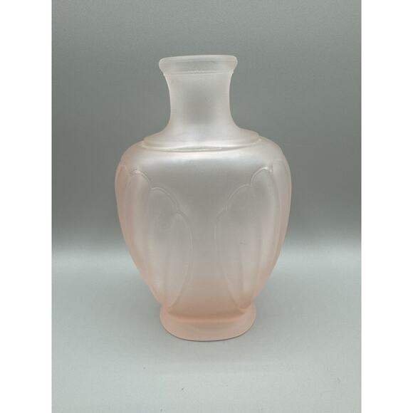 Crabtree Evelyn Night Glass Frosted Pink Carafe Vase Vanity Bottle - Picture 1 of 8